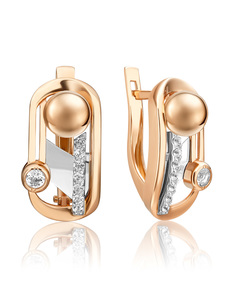 Серьги из золота PLATINA jewelry 02-4839-00, топаз