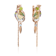 Серьги из золота PLATINA jewelry 02-4857-00, аметист