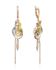 Серьги из золота PLATINA jewelry 02-4858-00, аметист
