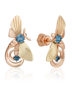 Серьги из золота PLATINA jewelry 02-4860-00, топаз