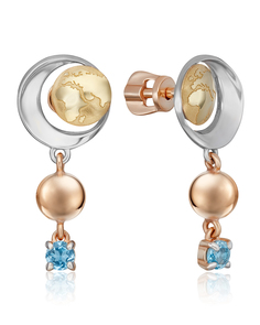 Серьги из золота PLATINA jewelry 02-4887-00, топаз