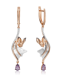 Серьги из золота PLATINA jewelry 02-4896-00, топаз