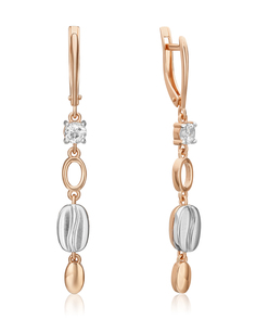 Серьги из золота PLATINA jewelry 02-4914-01, топаз