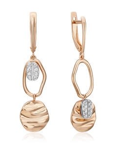 Серьги из золота PLATINA jewelry 02-4928-00, топаз