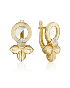 Серьги из золота PLATINA jewelry 02-4982-00, бриллиант