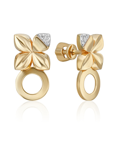 Серьги из золота PLATINA jewelry 02-4984-00, бриллиант