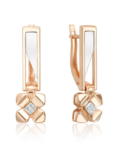 Серьги из золота PLATINA jewelry 02-4992-00, бриллиант
