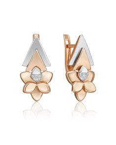 Серьги из золота PLATINA jewelry 02-4997-00, бриллиант