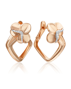 Серьги из золота PLATINA jewelry 02-5000-00, бриллиант