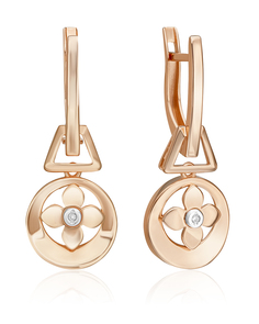 Серьги из золота PLATINA jewelry 02-5008-00, бриллиант