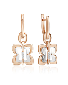 Серьги из золота PLATINA jewelry 02-5010-00, бриллиант