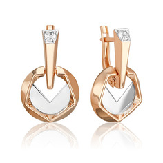 Серьги из золота PLATINA jewelry 02-5044-00, топаз