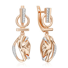 Серьги из золота PLATINA jewelry 02-5089-00, топаз