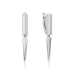 Серьги из золота PLATINA jewelry 02-5120-00, фианит
