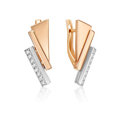 Серьги из золота PLATINA jewelry 02-5121-00, фианит