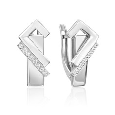 Серьги из золота PLATINA jewelry 02-5122-00, фианит