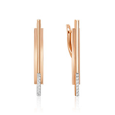 Серьги из золота PLATINA jewelry 02-5123-00, фианит