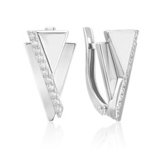 Серьги из золота PLATINA jewelry 02-5127-00, фианит