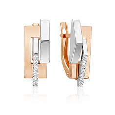 Серьги из золота PLATINA jewelry 02-5128-00, фианит