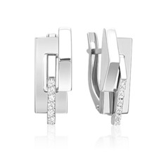 Серьги из золота PLATINA jewelry 02-5128-00, фианит