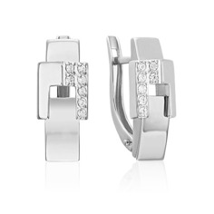 Серьги из золота PLATINA jewelry 02-5129-00, фианит