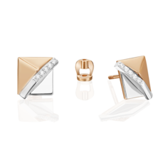 Серьги из золота PLATINA jewelry 02-5130-00, фианит