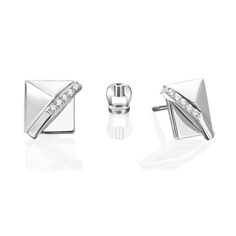 Серьги из золота PLATINA jewelry 02-5130-00, фианит