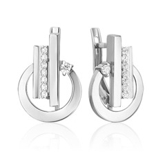 Серьги из золота PLATINA jewelry 02-5131-00, фианит