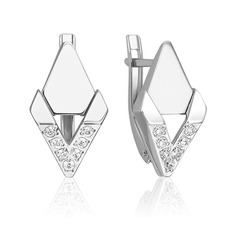 Серьги из золота PLATINA jewelry 02-5135-00, фианит