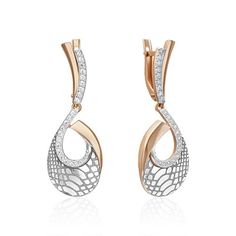 Серьги из золота PLATINA jewelry 02-5196-00, фианит