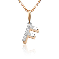 Кулон из красного золота/белого золота PLATINA jewelry 03-3419-F-401-1111, фианит