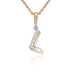 Кулон из красного золота/белого золота PLATINA jewelry 03-3419-L-401-1111, фианит