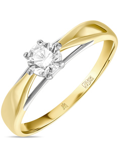 Кольцо из золота с фианитом р.16 MIUZ Diamonds (Московский ювелирный завод) R01-59947-Z