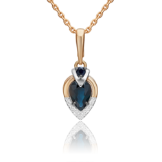 Кулон из красного/белого золота PLATINA jewelry 03-3461-00-105-1111, сапфир/бриллиант