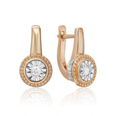 Серьги из золота PLATINA jewelry 02-5208-00, бриллиант