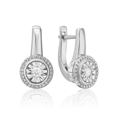 Серьги из золота PLATINA jewelry 02-5208-00, бриллиант