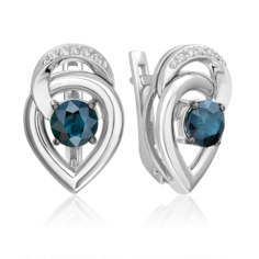 Серьги из золота PLATINA jewelry 02-5209-00, сапфир