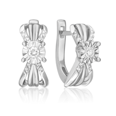 Серьги из золота PLATINA jewelry 02-5213-00, бриллиант