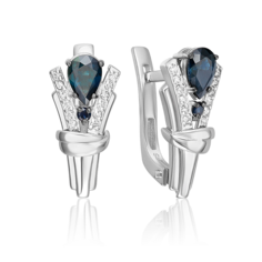 Серьги из золота PLATINA jewelry 02-5218-00, сапфир