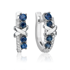 Серьги из золота PLATINA jewelry 02-5220-00, сапфир