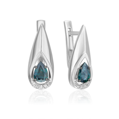 Серьги из золота PLATINA jewelry 02-5221-00, сапфир