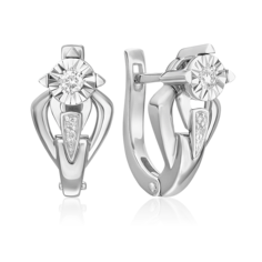 Серьги из золота PLATINA jewelry 02-5223-00, бриллиант