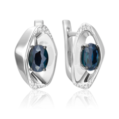 Серьги из золота PLATINA jewelry 02-5225-00, сапфир