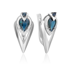 Серьги из золота PLATINA jewelry 02-5228-00, сапфир