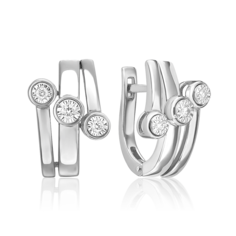 Серьги из золота PLATINA jewelry 02-5238-00, бриллиант