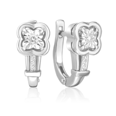 Серьги из золота PLATINA jewelry 02-5239-00, бриллиант