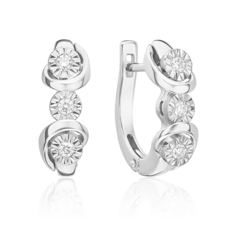 Серьги из золота PLATINA jewelry 02-5241-00, бриллиант