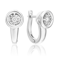 Серьги из золота PLATINA jewelry 02-5248-00, бриллиант