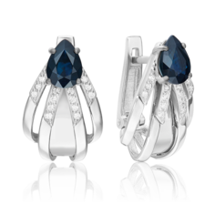 Серьги из золота PLATINA jewelry 02-5249-00, сапфир