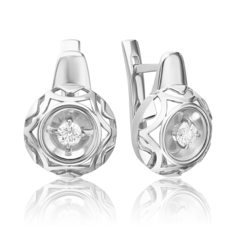 Серьги из золота PLATINA jewelry 02-5252-00, бриллиант